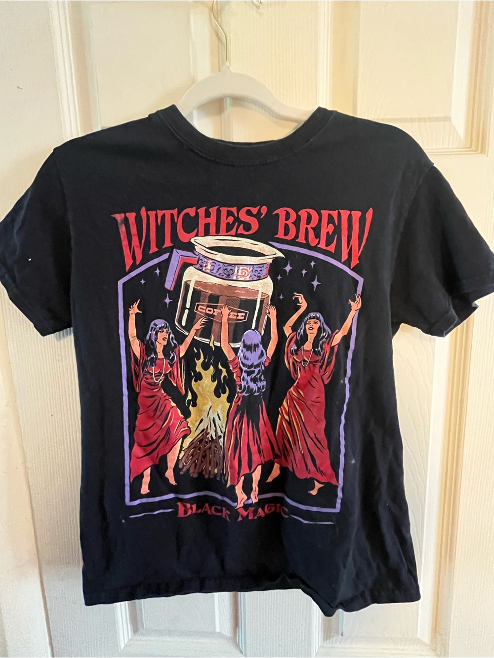 Steven Rhodes Witches Brew Black Magic Graphic T Shirt Mens small Black